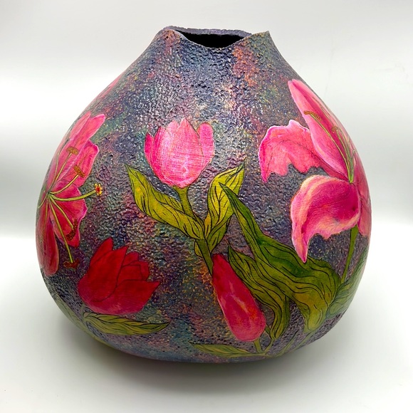 “StarGazer Lily Vase” Original Gourd Art Vessel / Vase Kristina Simkins ©2014 - Picture 7 of 17
